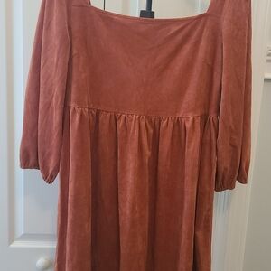 Chic Rust Long Sleeve Dress